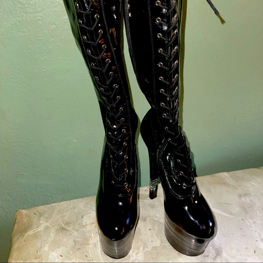 Black Stripper Boots
